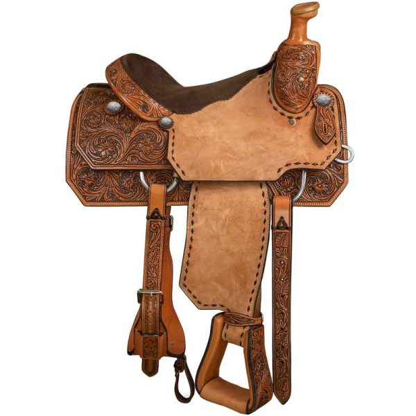 Buck Stitched Roper Saddle